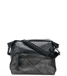 Black Textured Large Crossbody Bag