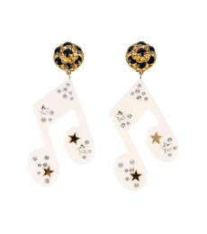 Dolce & Gabbana Off-White Stelle Music Crystal Earrings