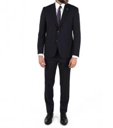 Corneliani Navy Blue Side Vents Pinstriped 2-Button Right Suit