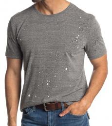 AG Adriano Goldschmied Dark Grey Bradley Paint Splatter T-Shirt