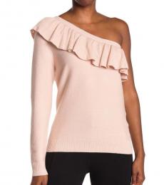 Rebecca Minkoff Light Pink One-Shoulder Sweater Top