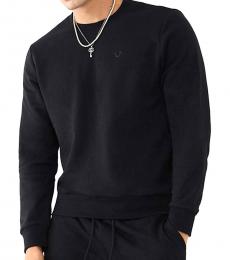 Black Solid Crewneck Sweatshirt