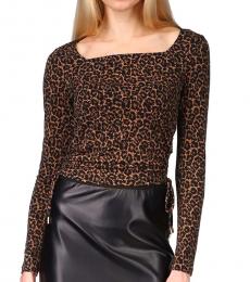 Leopard Ruched-Side Top