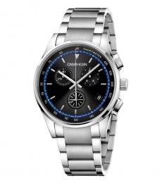 Calvin Klein Silver Chronograph Black Dial Watch