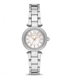 Michael Kors Silver Parker Crystal White Dial Watch