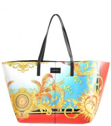 Versace Multicolor Printed Large Tote