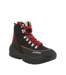 Love Moschino Black Logo Hiking Boots