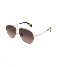 Lanvin Brown Gradient Pilot Sunglasses