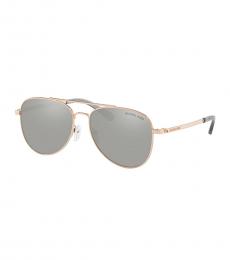 Michael Kors Rose Gold San Diego Mirror Pilot Sunglasses