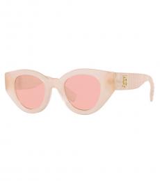 Burberry Light Pink Round Sunglasses