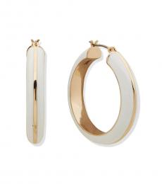 DKNY White Hoop Earrings