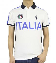 Ralph Lauren White Custom Slim Fit Country Polo