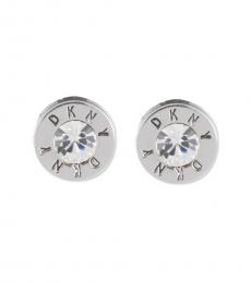 DKNY Silver Crystal Ring Stud Earrings