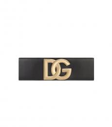 Dolce & Gabbana Black Logo Buckle Belt