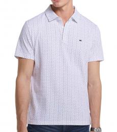 Michael Kors White Printed Logo Polo