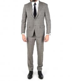 Corneliani Grey Check Side Vents 2-Button Mantua Suit