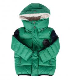 Diesel Baby Boys Green Sports Hooded Jacket
