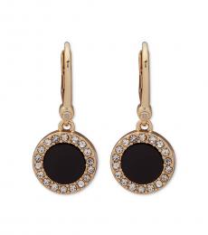 Black Pave & Stone Small Drop Earrings