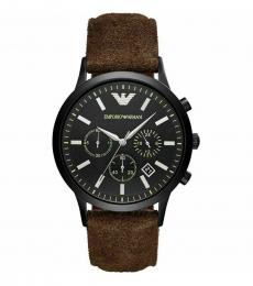Brown Chronograph Black Dial Watch