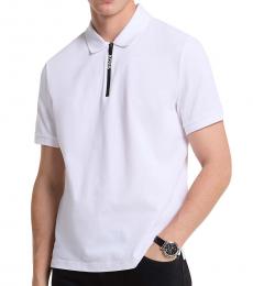 Michael Kors White Zip-Up Polo