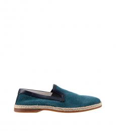 Dolce & Gabbana Turquoise Suede Loafers