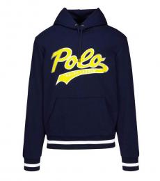 Ralph Lauren Navy Blue Polo Logo Hooded Sweatshirt