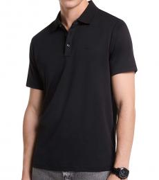 Michael Kors Black Mesh Collar Polo