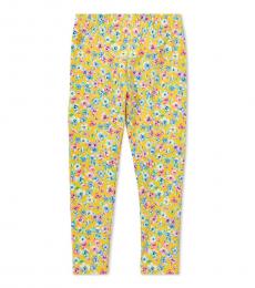 Ralph Lauren Little Girls Yellow Floral Leggings