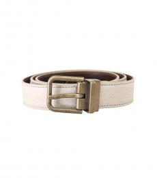 Dolce & Gabbana White Delicate Patterned Belt