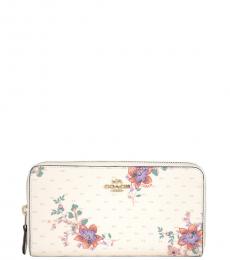 Coach Chalk Accordion Zip Bouquet Print Wallet