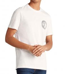 Versace Collection White Round Chest Logo T-Shirt