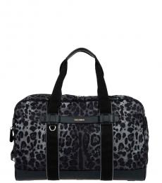 Dolce & Gabbana Black Printed Large Duffle Bag