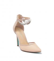 Betsey Johnson Natural Tegan Embellished Heels