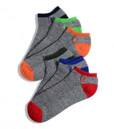 Grey Athletic Liner 6 Pack Socks