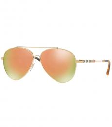 Burberry Gold Mirror Sunglasses
