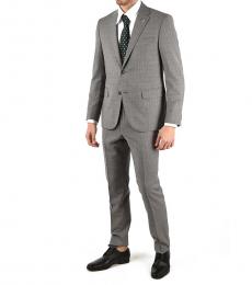 Corneliani Grey Side Vents Mini Check 2-Button Right Suit