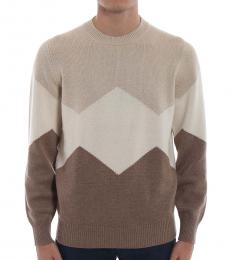 Beige Cashmere Crewneck Sweater