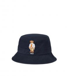 Navy Blue Polo Bear Chino Bucket Hat