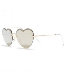 Miu Miu Pale Gold Irregular Heart Sunglasses