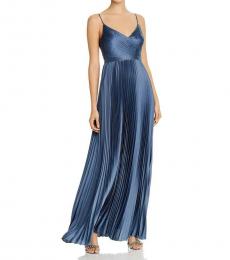 BCBGMaxazria Dark Blue Pleated Evening Dress 