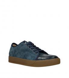 Lanvin Blue Sea Blue Low Top Sneakers