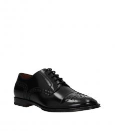 Dolce & Gabbana Black Cap Toe Leather Lace Ups