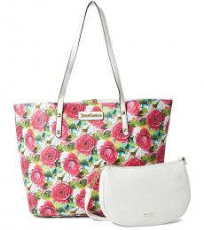 White Floral Large Tote