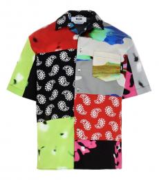 MSGM Multicolor All Over Patchwork Shirt