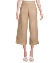 BCBGMaxazria Khaki Stripe Crop Pant