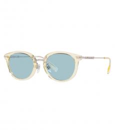 Burberry Light Yellow Round Sunglasses