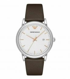 Brown White Dial Watch