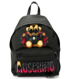 Moschino Black Dollar Bat Large Backpack