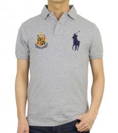 Ralph Lauren Grey Logo Emblem Slim Fit Polo