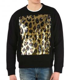 Black Animal Embroidery Sweatshirt